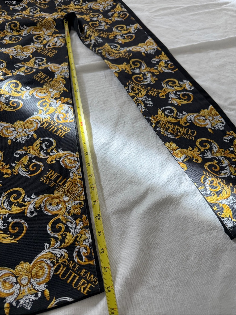 New Versace Jeans Couture Black & Gold Baroque Slim Jeans Authentic - Picture 7 of 10